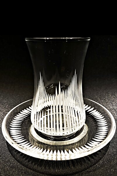 RIBELLA DESIGN Piramit Model Lav Duru Özel Tasarım 6 Kişilik 12 Parça Çay Set...