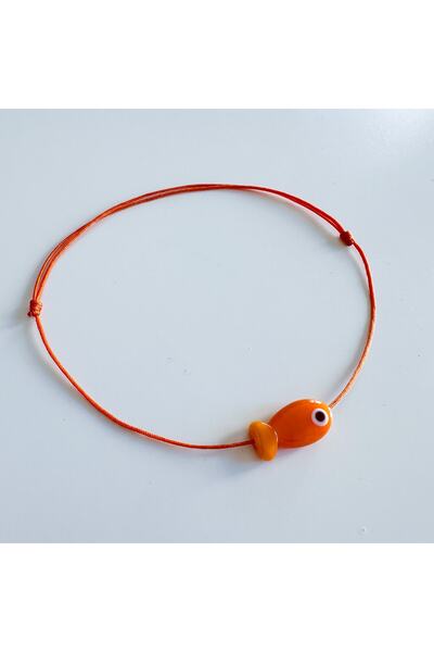 CHARMLUCKY Murano Turuncu Balık Halhal