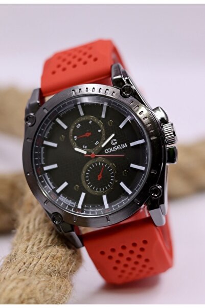 Şah-Mat Kırmızı Silikon Kordon Erkek Kol Saati - Mat-225