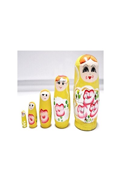 MOBGİFT 5’li Matruşka Bebek Ahşap