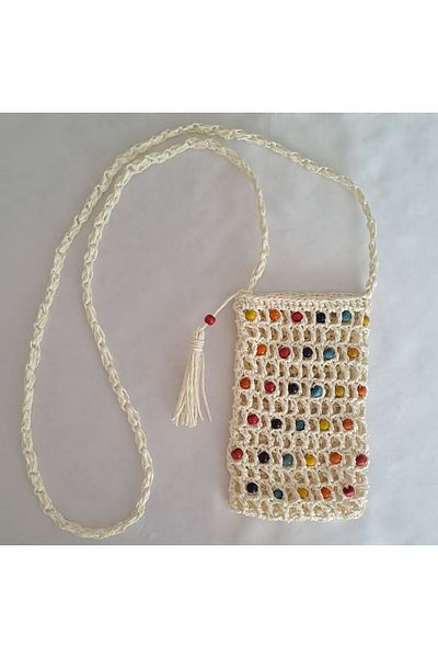 SOUL BY A&B Hand Knitted Paper Rope Bag Phone Bag 18x11 Cm