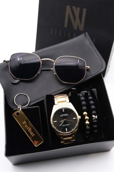 Northwatch Erkek Kol Saati Gözlük Isimli Anahtarlık Ve Bileklik Set