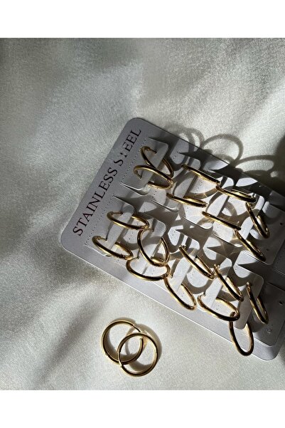 Çelik Basic Gold Halka Küpe