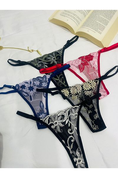 mendoza store Set Chiloți Detaliați Dantela 5 Piese Tanga S-m-l