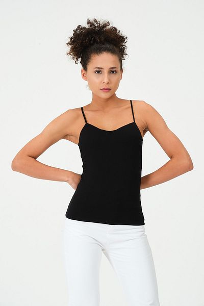 efstyle Basic Tank Top with Straps - Chest Covered (With Pad)
