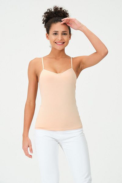 efstyle Basic Tank Top with Straps - Chest Covered (With Pad)