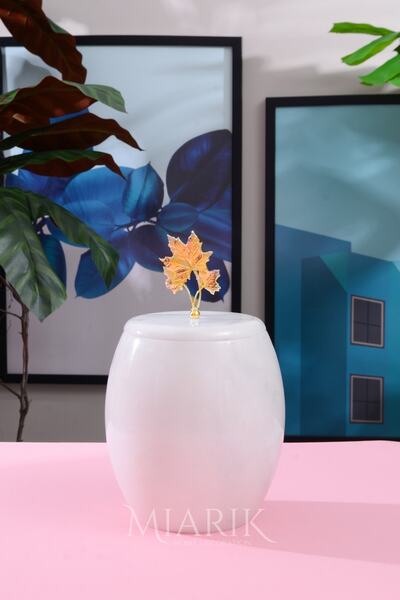 MIARIK DESIGN & DEKORASYON Dekoratif Mermer Oval Çöp Kovası