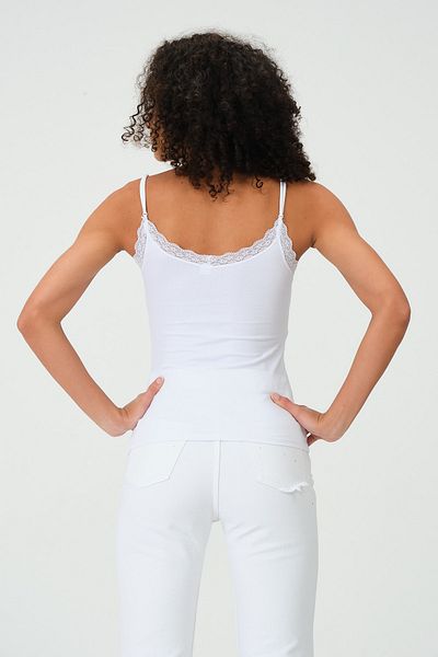 efstyle Cotton Rope Strap Lace Tank Top