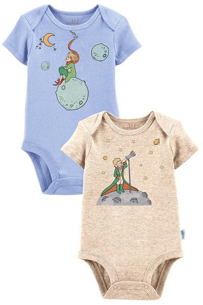MAHFEL 100% Cotton Organic Printed Baby Bodysuit with Snap Fasteners
