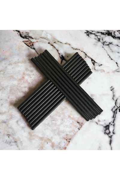 Krm Ambalaj 8*23 cm Black Paper Straws, 25 Pieces