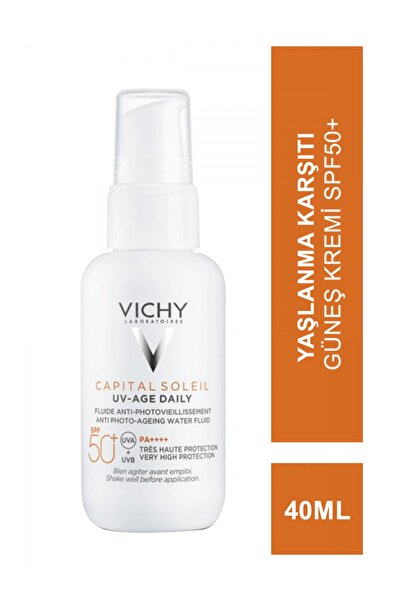 Vichy Capital Soleil Uv -age Daily-spf 50+ Foto Yaşlanma Karşıtı Hafif Dokulu Yüz Güneş Kremi 40 Ml