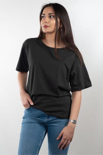 St 4559 Tricou oversize negru unisex