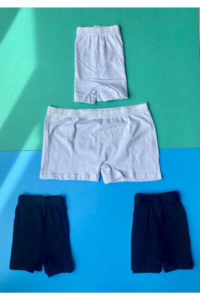 VicTroy 4 bucăți de bumbac pantaloni scurti boxer pentru femei (2 NEGRE ȘI 2 ALBE)