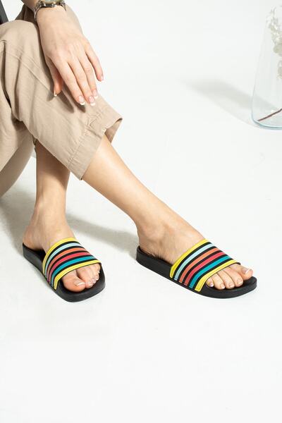 Bermody Slider Papuci de grădină pentru femei, colorați, cu talpă anti-alunec...