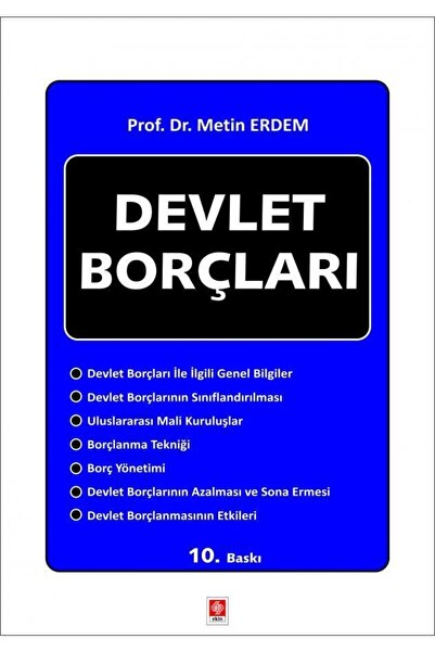 Ekin Yayınevi Devlet Borçları Metin Erdem /