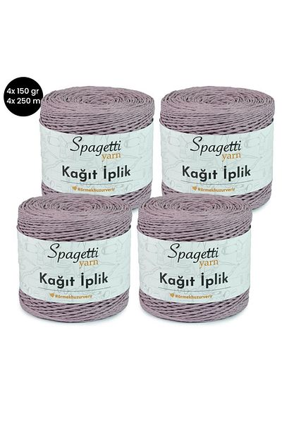 Spagettiyarn Χάρτινο σχοινί 4 τεμαχίων λιλά πλεκτό νήμα