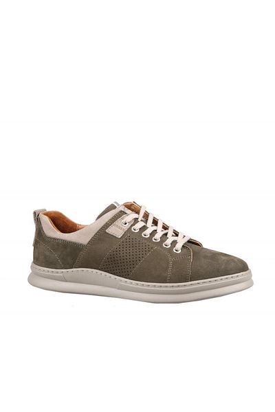 KOMCERO 3y0875 Ανδρικά παπούτσια casual από γνήσιο δέρμα Khaki Nubuck