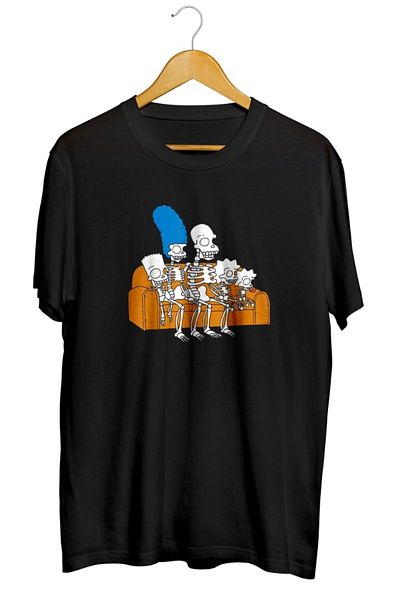 karikatürstore The Simpsons Skeletons Treehouse Of Horror Printed Unisex T-Shirt