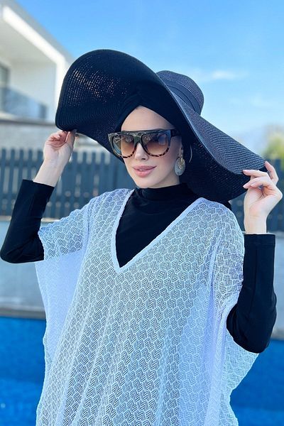 Remsa Mayo Large Size Straw Hat Black Rş-21