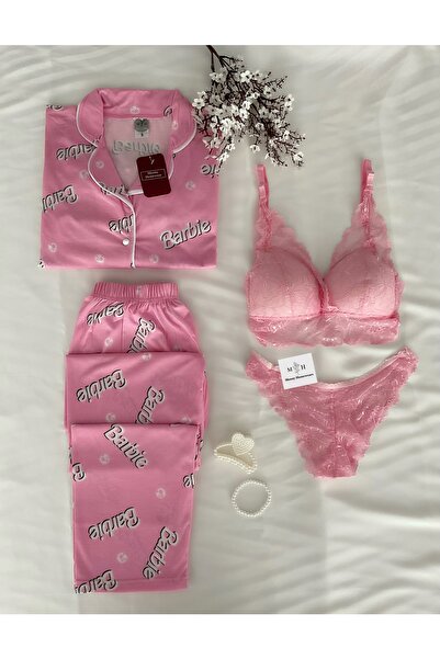 MH Moony Homewears 4'lü Penye Premium Baby Girl Pijama Iç Giyim Seti