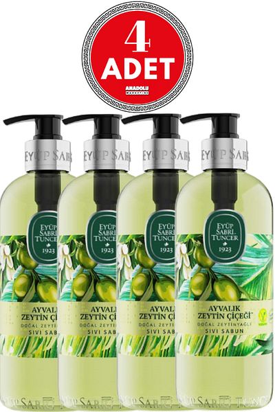 Eyüp Sabri Tuncer Ayvalık Olive Flower Natural Olive Oil Liquid Soap 500 Ml 4 Pieces