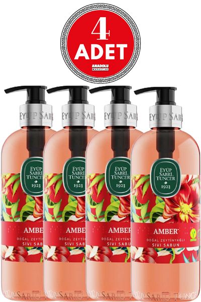 Eyüp Sabri Tuncer Amber Natural Olive Oil Liquid Soap 500 Ml 4 Pieces