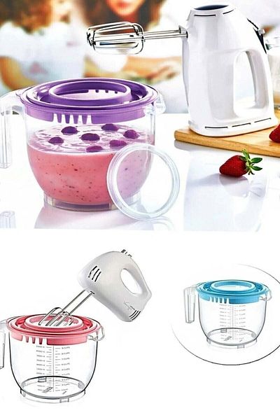 Hanedan Non-Splashing Mixer Bowl with Special Protection Lid 2200 Milliliter