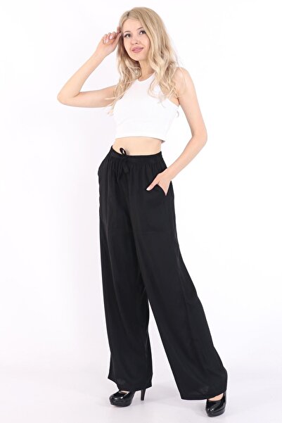 Moda Tuğram Women's Black Color Loose Trousers