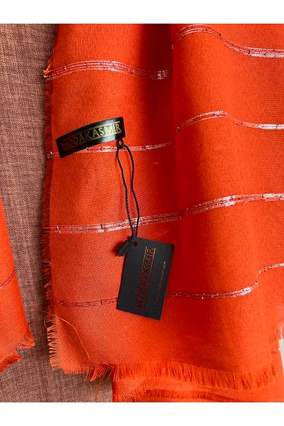 Modakaşmir Cashmere Striped Glitter Fashion Shawl