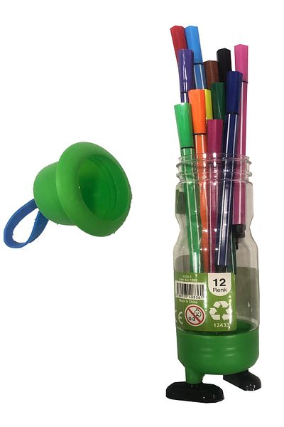 FLY COLOR 12 Color Washable Felted Pencil with Footed Figure Boxed