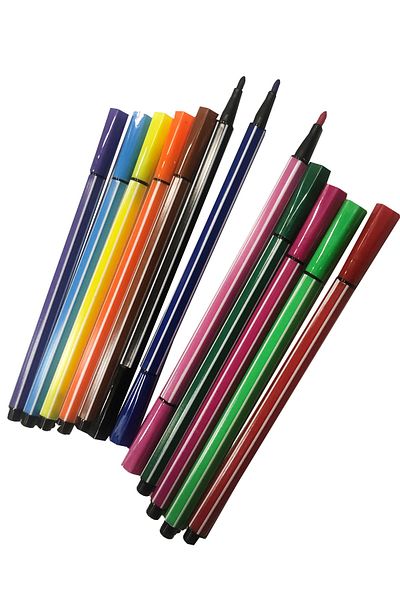 FLY COLOR 12 Color Washable Felted Pencil with Footed Figure Boxed
