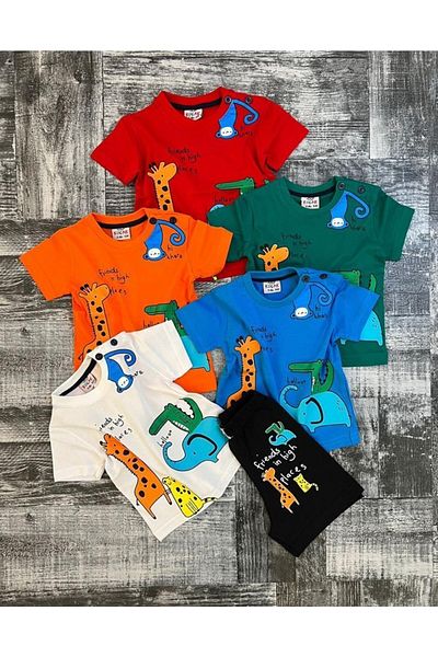 Esterella Baby Boy/Giraffe Printed/T-shirt Shorts/Baby Boy Suit