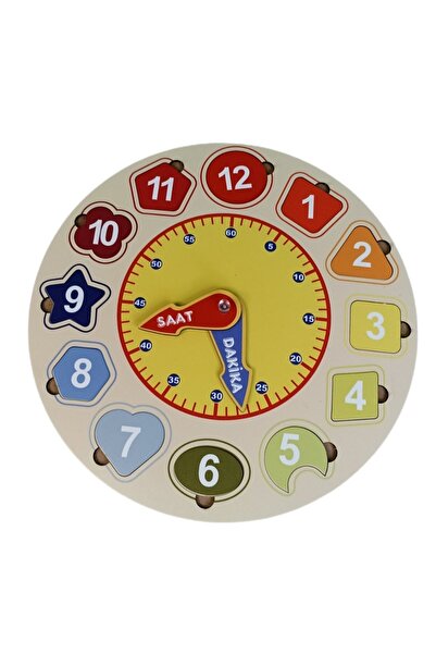 TiaNor Ahşap Montessori Oyuncak Saat Eğitim Seti
