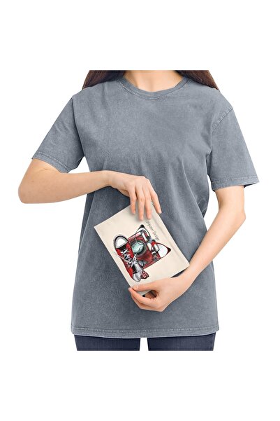 LADİJİTAL BASKI ÇÖZÜMLERİ Льняна сумка з фотографічним принтом та косметичка