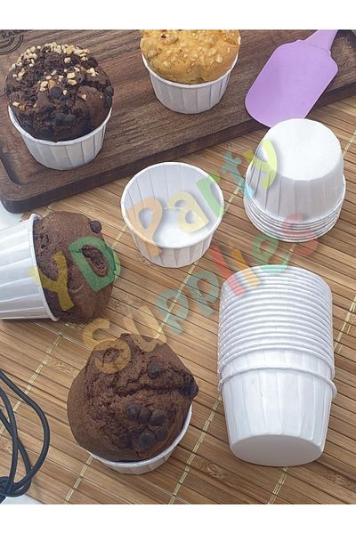 YD Party Supplies White Muffin Cake Mold 50 Pieces 50x39