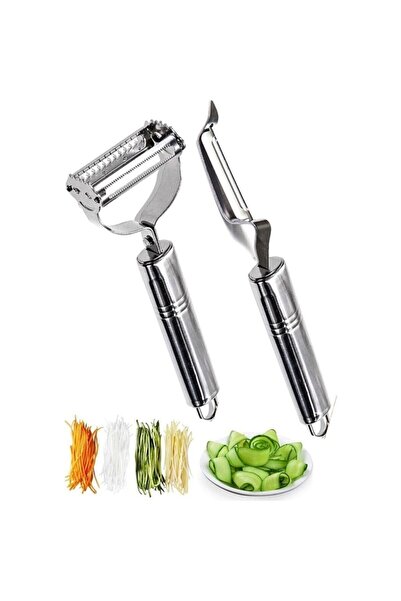 KfcHome طقم مقشرة فولاذية مكونة من 2 رأس مزدوج