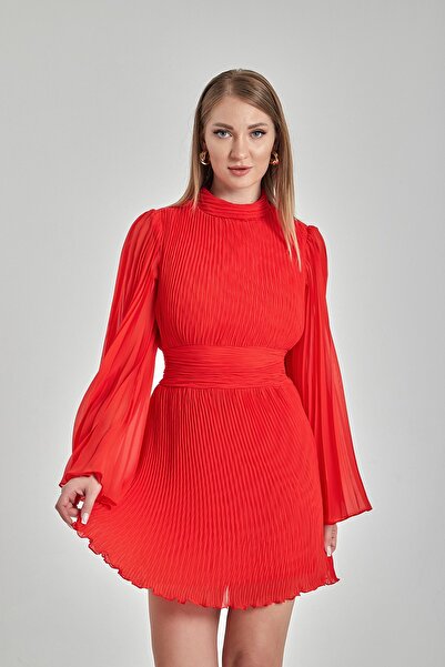 Zeynep Kaya Piliseli Ipeksi Şifon Mezuniyet Nikah Abiye Elbise