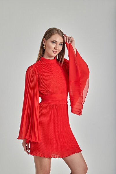 Zeynep Kaya Piliseli Ipeksi Şifon Mezuniyet Nikah Abiye Elbise