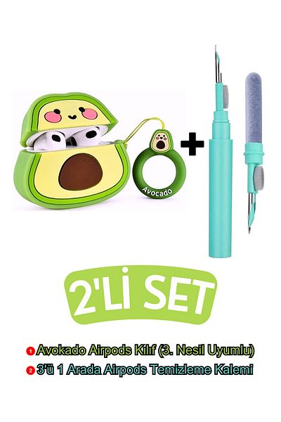 EWEC 3.Generation Compatible Avocado Case and Turquoise 3 in 1 Bluetooth Headset Cleaning Pen Set
