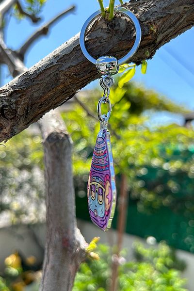 CoNotes Beret Design Purple Keychain