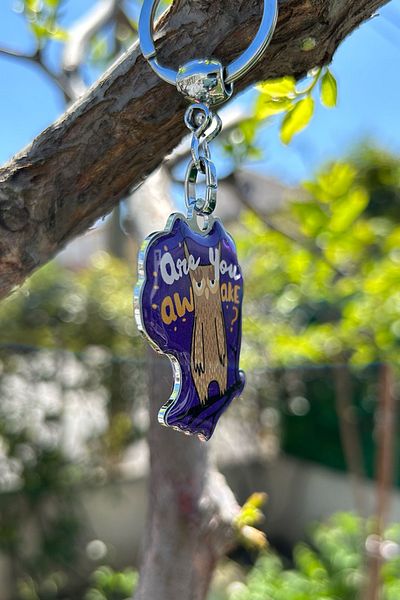 CoNotes Purple Keychain with Owl Design