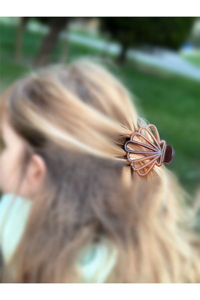 QUEEN AKSESUAR New Trend Fashion Giant Large Seashell Oyster Brown Women's Children's Buckle Peg Clip Buckle