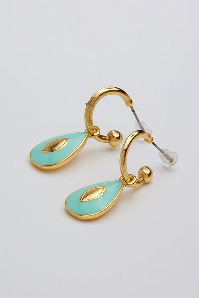 ismim bijuteri Oval Enamel Earrings