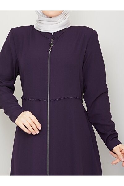 KMKkombin Kmk Combination Women's Summer Mevlana Model Waist Embroidered Flared Medina Silk Abaya/Topcoat