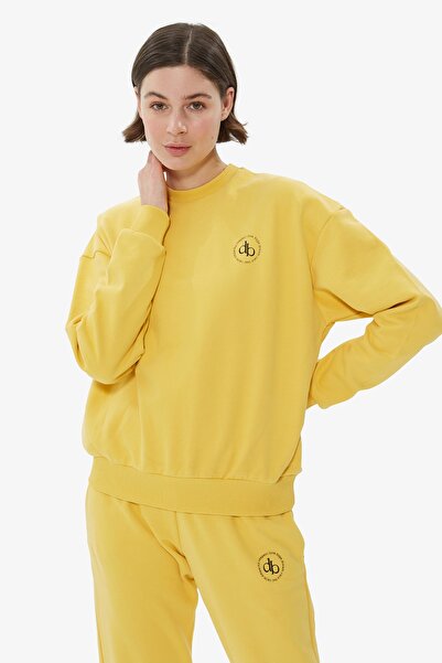 Dahlia Bianca Bisiklet Yaka Basic Sweatshirt