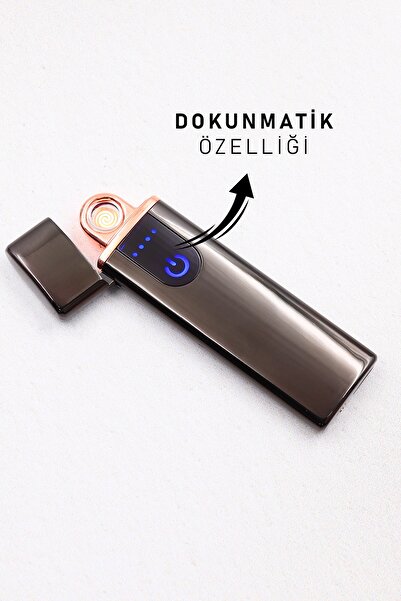 İkon store 3 Adet Çift Taraflı Elektrikli Usb Şarjlı Siyah Çakmak