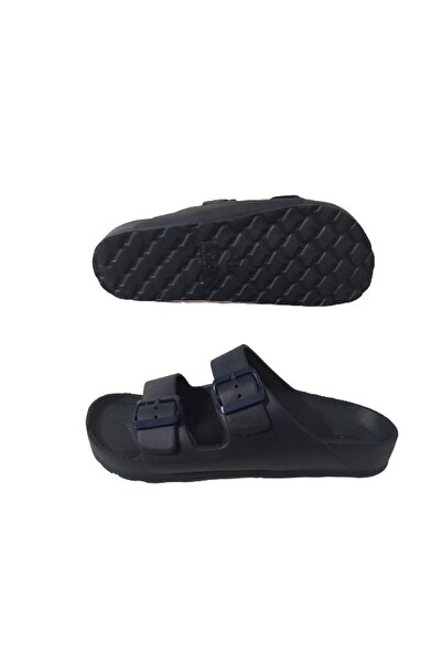 GEZER Ανδρικές ορθοπεδικές ελαφριές με διπλή πόρπη μπλε Navy και άνετες παντόφλες