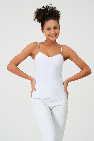efstyle Basic Tank Top with Straps - Chest Covered (With Pad)