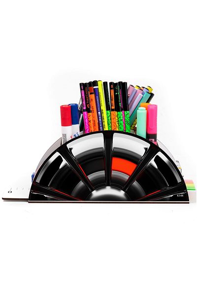 kutuTR Wooden Vip Car Series Rainbow Ruled Desktop Pen Holder Organizer for Kids Assembled Boxed