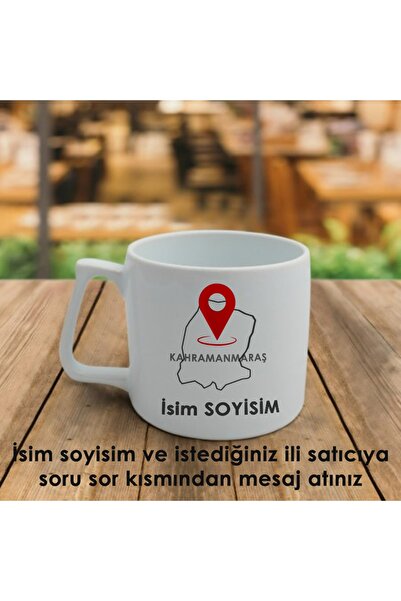 YG REKLAM Kişiye Özel Istediğiniz Il Haritası Ve Isimli Çay Nescafe Fincanı K...